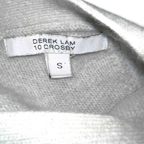 Derek Lam 10 Crosby Peninia 100% CASHMERE v-neck sweater top jumper white grey S - Picture 10 of 10